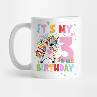 It's My 3rd Birthday Girl Cute Unicorn B-day Giif For Girls Kids toddlers Mug